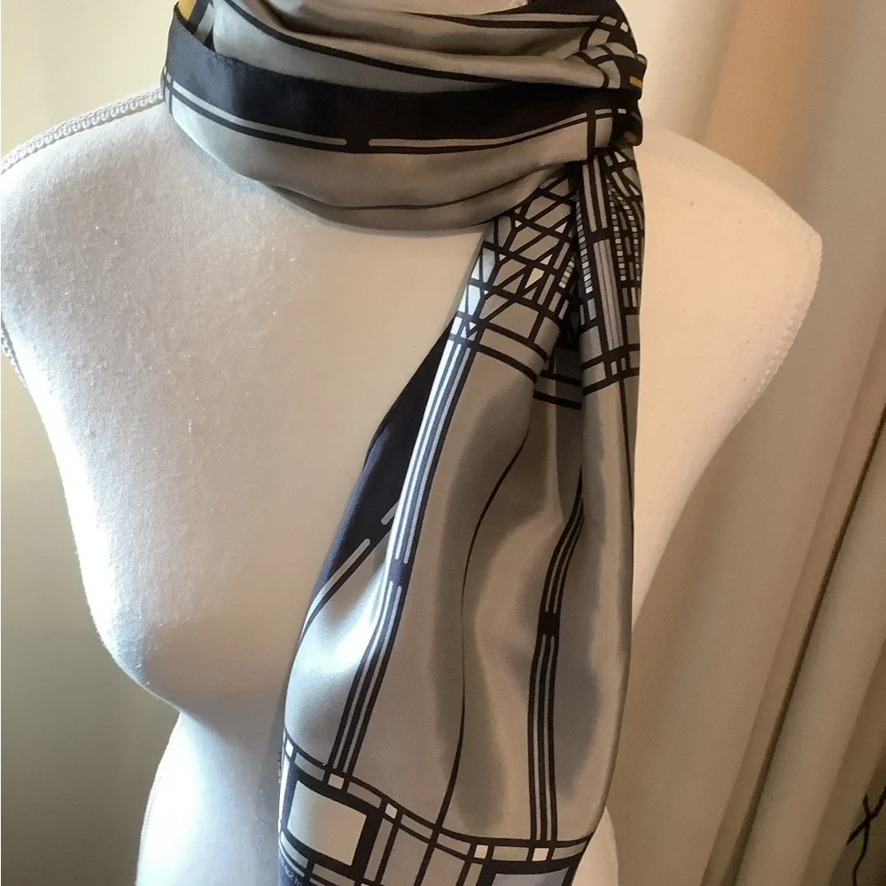 Vintage Frank Lloyd Wright Silk Scarf for Fine Arts Museum of San Francisco